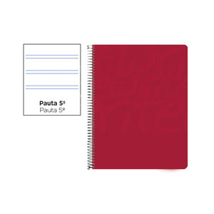 Cuaderno Espiral Folio Pautado 2.5mm 75g (Tapa Blanda) - Rojo EW11 425957 - 1