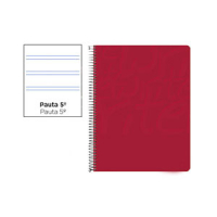Cuaderno Espiral Folio Pautado 2.5mm 75g (Tapa Blanda) - Rojo EW11 425957