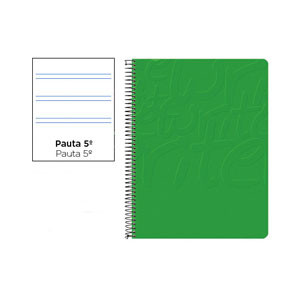 Cuaderno Espiral Folio Pautado 2.5mm 75g (Tapa Blanda) - Verde
