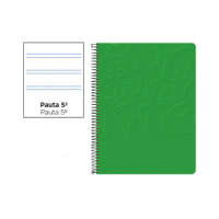 Cuaderno Espiral Folio Pautado 2.5mm 75g (Tapa Blanda) - Verde EW14 425959
