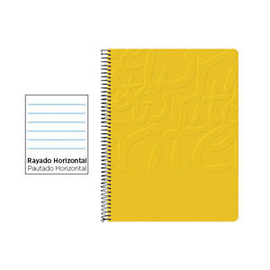 Cuaderno Espiral Folio Rayado Horizontal 60g (Tapa Blanda) - Amarillo EW01 425974 - 1