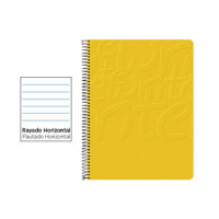 Cuaderno Espiral Folio Rayado Horizontal 60g (Tapa Blanda) - Amarillo EW01 425974