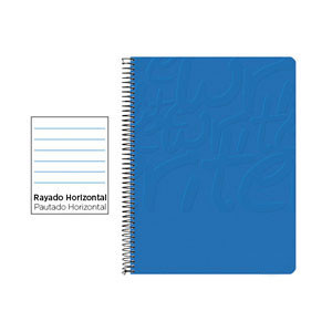 Cuaderno Espiral Folio Rayado Horizontal 60g (Tapa Blanda) - Azul EW02 425975 - 1