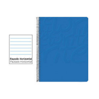 Cuaderno Espiral Folio Rayado Horizontal 60g (Tapa Blanda) - Azul EW02 425975