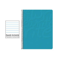 Cuaderno Espiral Folio Rayado Horizontal 60g (Tapa Blanda) - Turquesa EW06 425977