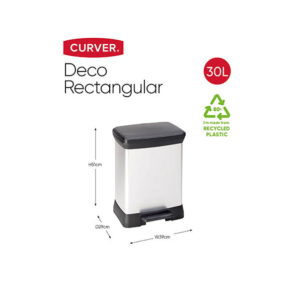 Curver Decobin Papelera rectangular (30 litros) 243884 - 2