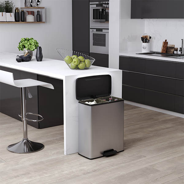 Curver Decobin Papelera rectangular duo (26+26 litros) 243887 - 5