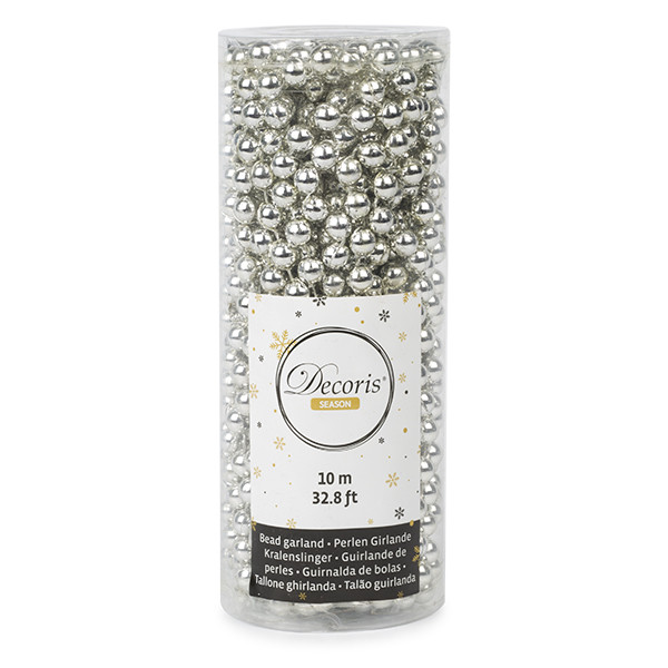 Guirnalda de perlas plata para árbol de Navidad, 10 metros K151000431 - 1