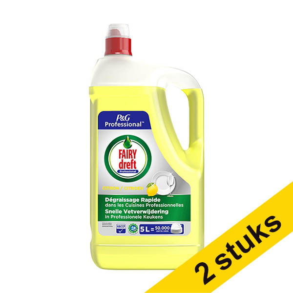 Pack Ahorro: 2x Dreft Professional Limón Detergente líquido para lavavajillas (5 litros) SDR06221 - 1