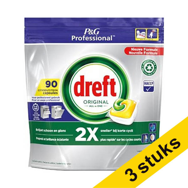 Pack Ahorro: 3x Dreft Professional All-In-One Pastillas para lavavajillas aroma a limón (90 lavados) SDR06138 - 1