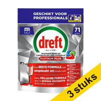 Dreft Professional All-in-One Platinum Plus Pastillas para lavavajillas (71 lavados) | Pack 3 uds