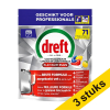 Dreft Professional All-in-One Platinum Plus Pastillas para lavavajillas sabor limón (71 lavados) | Pack 3 uds SDR08736 - 1