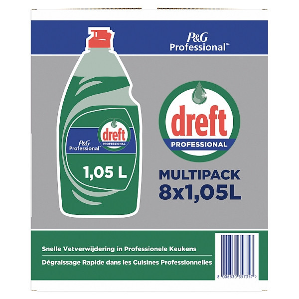 Dreft Professional Fairy Multipack Detergente líquido para lavavajillas manual (8 x 1,05 L) SDR08744 - 1