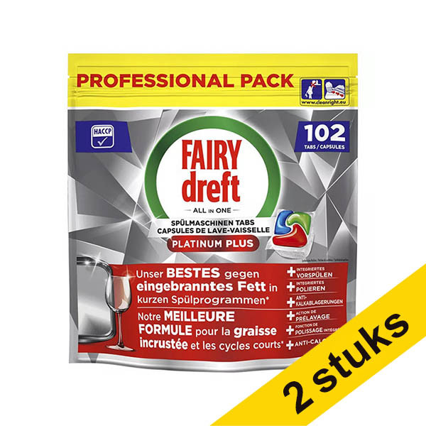Dreft Professional Platinum Plus Pastillas para lavavajillas (102 unidades) | Pack 2 uds SDR08738 - 1