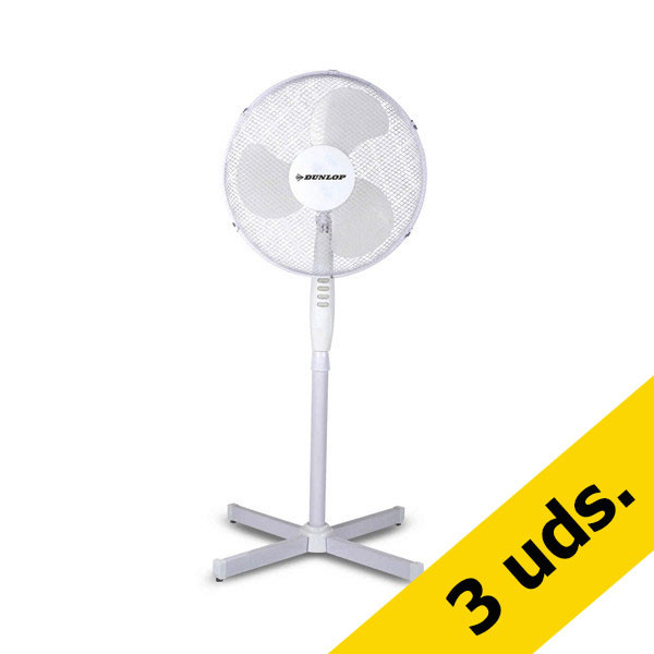 Dunlop Pack: 3x Ventilador Dunlop de pie con 3 velocidades blanco (40 cm)  400691 - 1