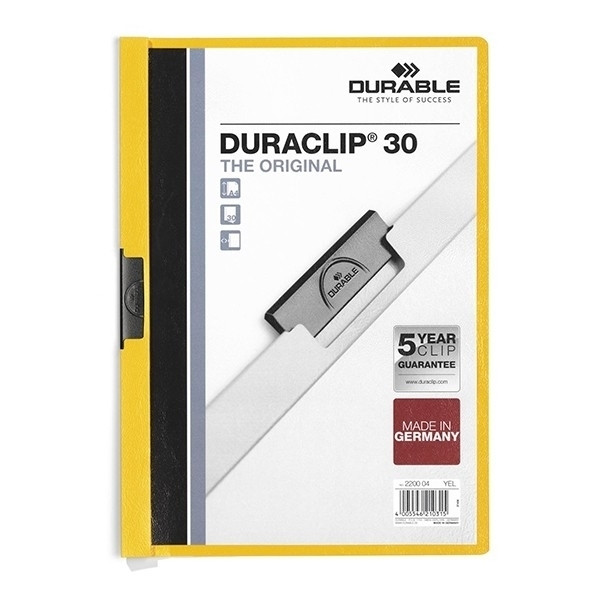 Durable Duraclip Portafolios amarillo A4 para 30 páginas