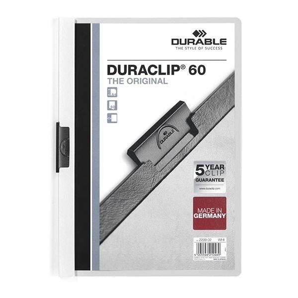Durable Duraclip Portafolios blanco para 60 páginas