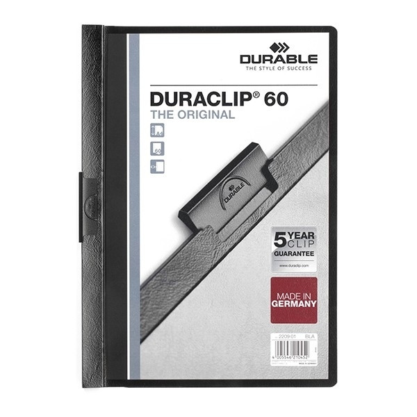 Durable Duraclip Portafolios negro A4 para 60 páginas
