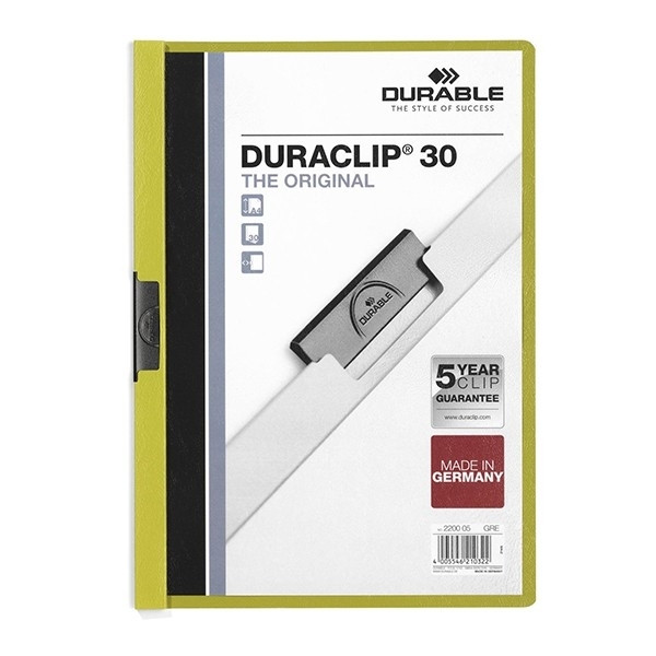 Durable Duraclip Portafolios verde A4 para 30 páginas