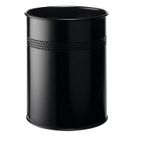 Durable Papelera metálica perforada y resistente (15 litros, negro) 310272