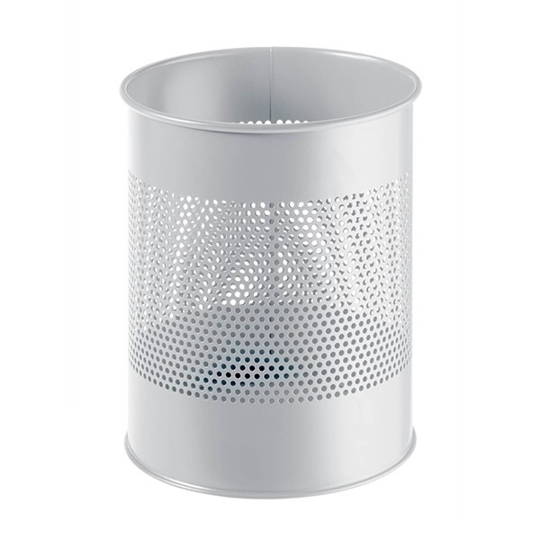 Durable papelera metálica perforada gris