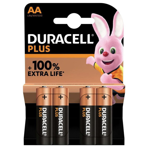 Duracell Plus AA/LR06/MN1500 Pilas Alcalinas (4 unidades) MN1500 204502 - 1