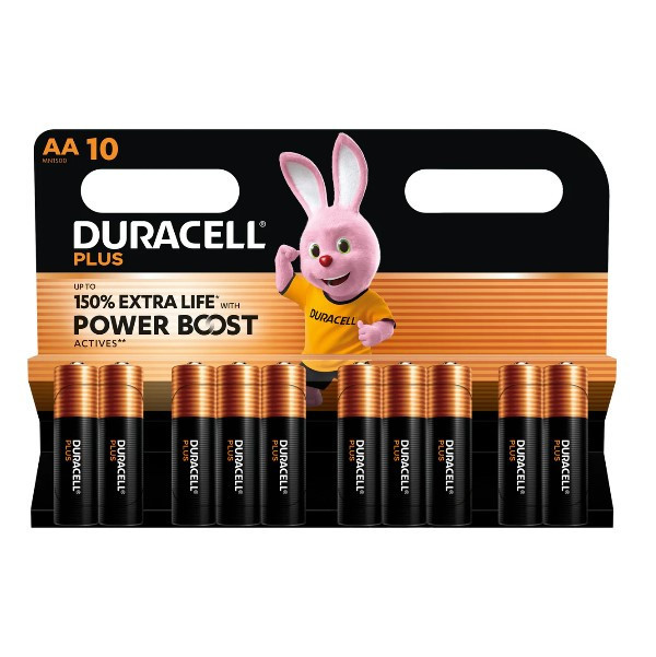 Duracell Plus Power Boost 150% Extra Life Pilas alcalinas AA / MN1500 / LR06 (10 unidades)