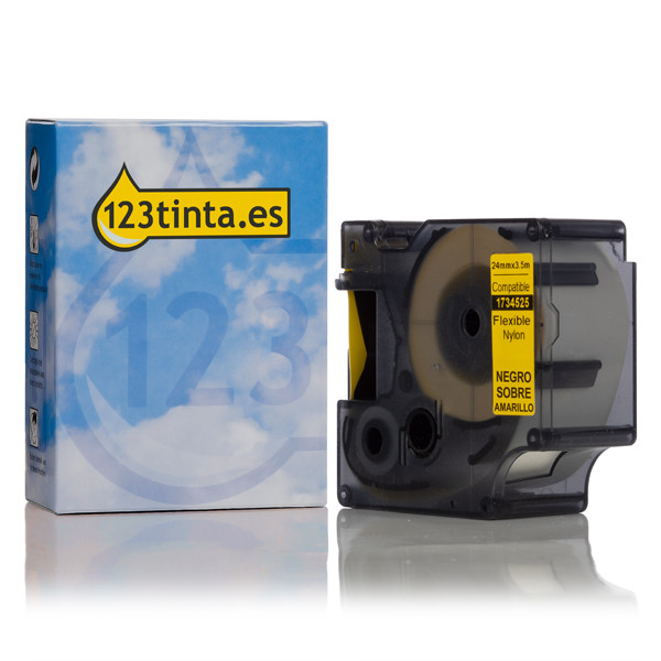 Dymo 1734525 IND Rhino cinta nylon flexible negro sobre amarillo 24 mm (marca 123tinta) 1734525C 088725 - 1