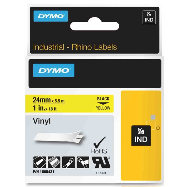 Dymo 1805431 IND cinta vinilo negro amarillo 24 mm (original) 1805431 088612 - 1
