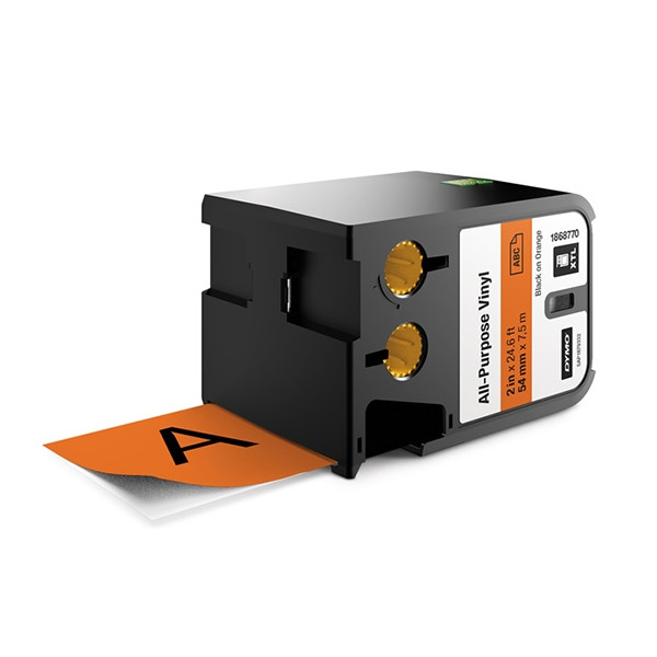 Dymo 1868770 XTL vinilo negro sobre naranja 54 mm (original)