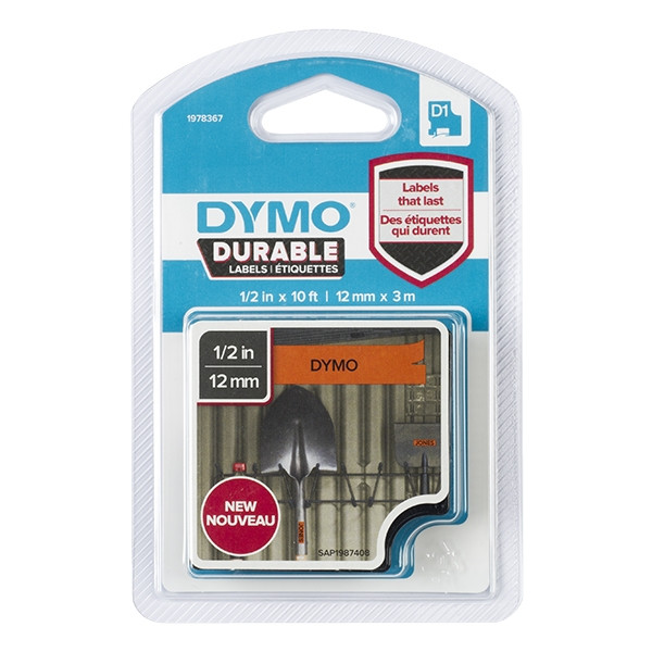 Dymo 1978367 cinta negro sobre naranja 12 mm (original) 1978367 089134 - 1