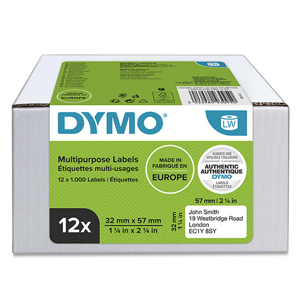 Dymo 2093095 Etiquetas removibles multiusos 12 piezas 11354 (Original) 2093095 089164 - 1