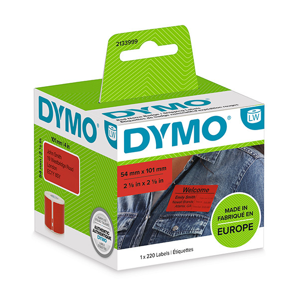 Dymo 2133399 etiquetas de envío e identificación rojas (originales) 2133399 088596 - 1