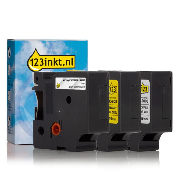 Dymo D1 cinta de 19 mm (marca 123tinta) | Pack de cintas 089226 - 1