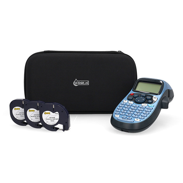 Dymo LT-100H negra pack rotuladora con funda + 3 cintas 833491 - 1
