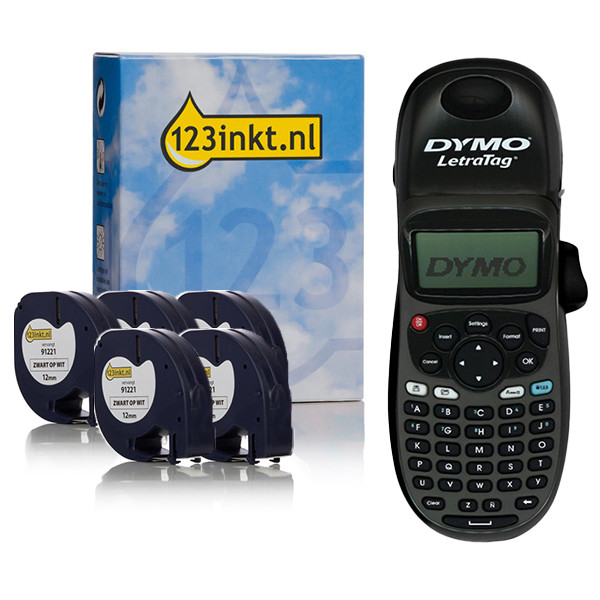 Dymo LetraTag LT-100H Pack rotuladora negro + 5 cintas 089398 - 1