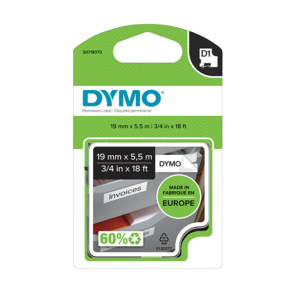 Dymo S0718070 / 16960 cinta negro sobre blanco 19 mm (original) S0718070 088758 - 1