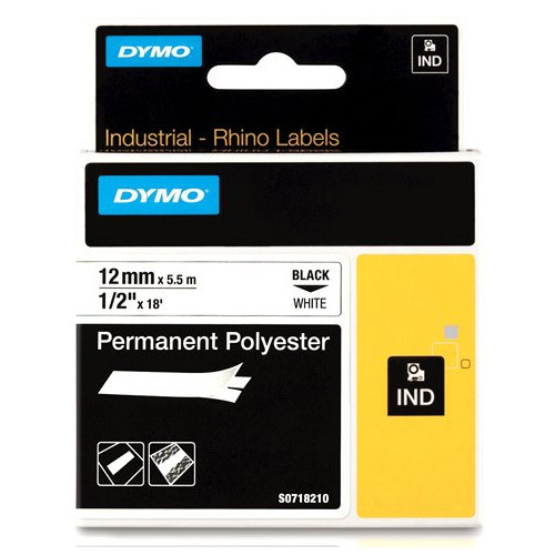 Dymo S0718210/ 18483 IND Rhino cinta permanente poliéster 12 mm (original) 18483 S0718210 088668 - 1