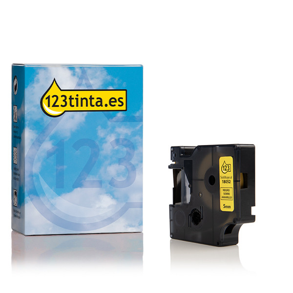 Dymo S0718270 / 18052 IND Rhino cinta termorretráctil negro sobre amarillo 6 mm (marca 123tinta) 18052C 088705 - 1