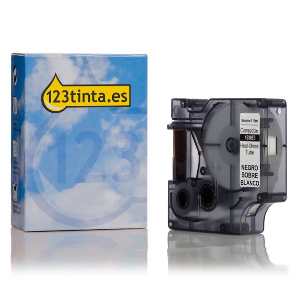 Dymo S0718280 / 18053 IND Rhino cinta termorretráctil negro sobre blanco 9 mm (marca 123tinta) 18053C 088697 - 1