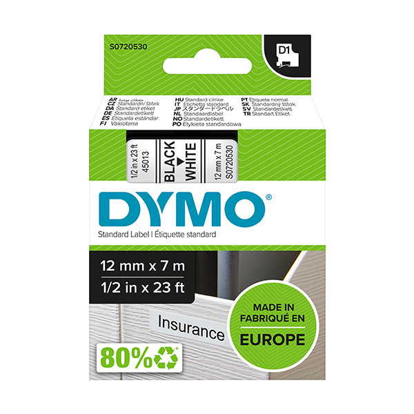 Dymo S0720530 / 45013 cinta negro sobre blanco 12 mm (original) S0720530 088206 - 1
