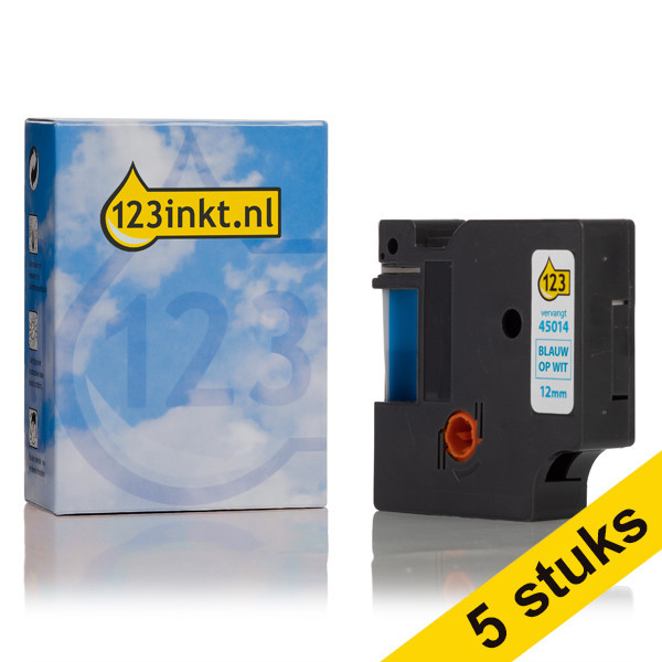 Dymo S0720540/45014 cinta azul sobre blanco 12 mm (marca 123tinta) | Pack 5 uds 650583 - 1