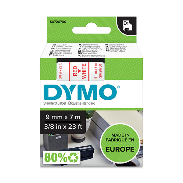 Dymo S0720700 / 40915 cinta rojo sobre blanco 9 mm (original) S0720700 088110 - 1