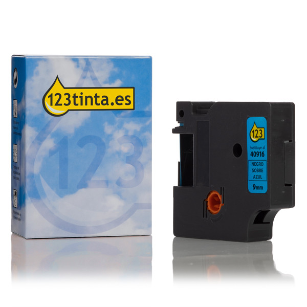 Dymo S0720710 / 40916 cinta negro sobre azul 9 mm (marca 123tinta) S0720710C 088113 - 1