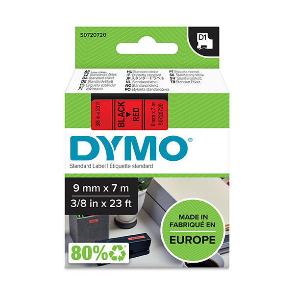 Dymo S0720720 / 40917 cinta negro sobre rojo 9 mm (original) S0720720 088114 - 1