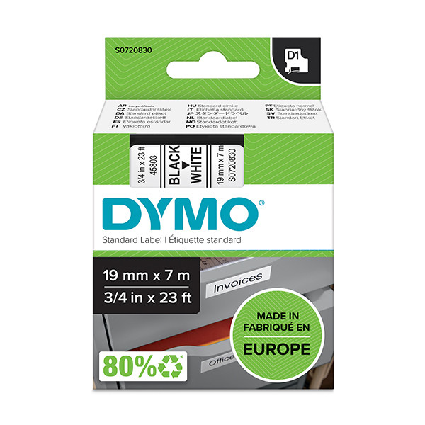 Dymo S0720830 / 45803 cinta negro sobre blanco 19 mm (original) S0720830 088402 - 1