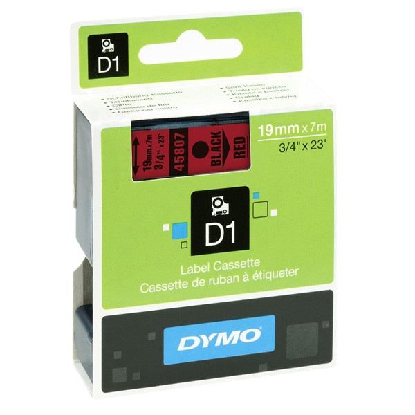 Dymo S0720870 / 45807 cinta negro sobre rojo 19 mm (original)