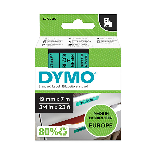 Dymo S0720890 / 45809 cinta negro sobre verde 19 mm (original) S0720890 088414 - 1