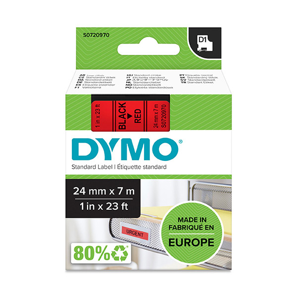 Dymo S0720970 / 53717 cinta negro sobre rojo 24 mm (original) S0720970 088430 - 1