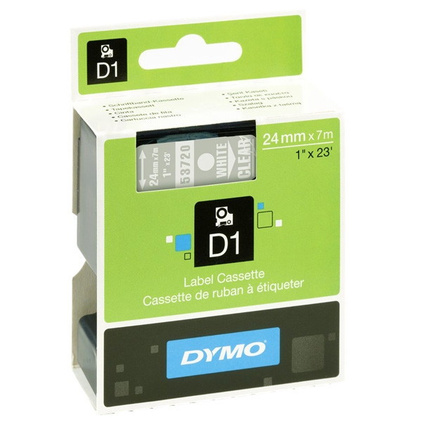 Dymo S0721000 / 53720 cinta blanco sobre transparente 24 mm (original) S0721000 088436 - 1